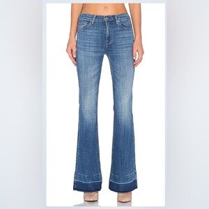 7 For All Mankind women's bootcut flare sz 27 light wash and distressed raw hem